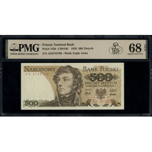 500 złotych, 15.06.1976; rzadka seria AS, numeracja 374...