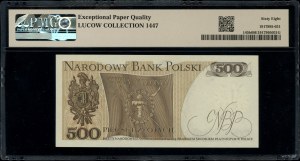 500 zloty, 15.06.1976; rare AS series, numbering 374....