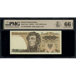 500 złotych, 1.06.1979; rzadka seria BT, numeracja 0105...