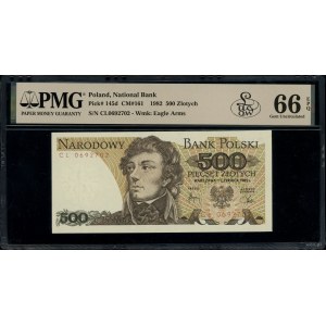 500 złotych, 1.06.1982; rzadka seria CL, numeracja 0692...