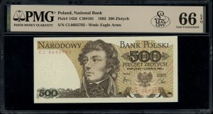 500 zloty, 1.06.1982; rare CL series, numbering 0692....