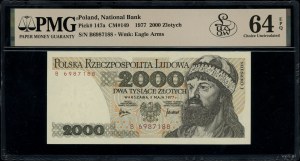 2,000 gold, 1.05.1977; rare B series, numbered 698....