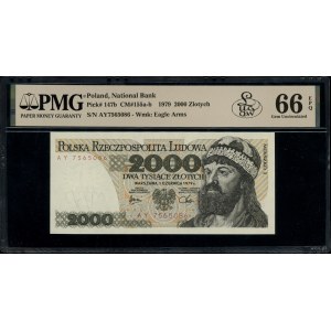 2.000 złotych, 1.06.1979; rzadka seria AY, numeracja 75...