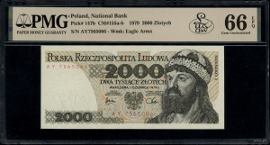 2,000 zloty, 1.06.1979; rare AY series, numbering 75....