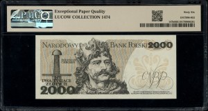 2,000 zloty, 1.06.1979; rare AY series, numbering 75....