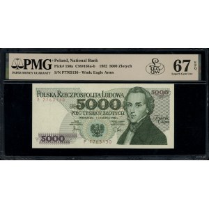 5.000 złotych, 1.06.1982; wyjątkowo rzadka seria P, num...
