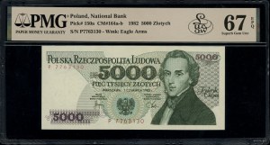 5,000 zloty, 1.06.1982; extremely rare P series, num...