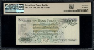 5,000 zloty, 1.06.1982; extremely rare P series, num...