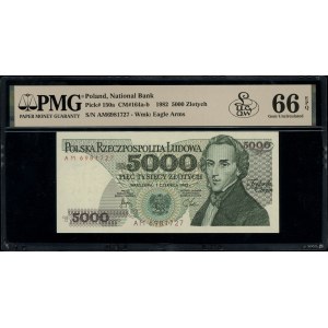 5 000 zlatých, 1.06.1982; velmi vzácná série AM, číslo...