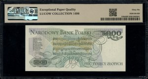 5,000 zloty, 1.06.1986; very rare BB series, number...