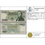 5.000 złotych, 1.06.1986; bardzo rzadka seria BB, numer...