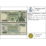 5.000 złotych, 1.12.1988; seria CP, numeracja 7611870; ...
