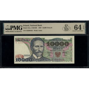 10.000 złotych, 1.02.1987; rzadsza seria E, numeracja 6...