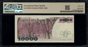 10,000 zloty, 1.02.1987; rarer E series, numbering 6....