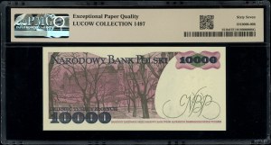 10,000 zloty, 1.12.1988; rare CM series, numbering 0....