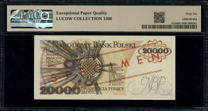 20,000 zloty, 1.02.1989; series A, numbering 0000000, ...