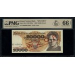 20.000 złotych, 1.02.1989; seria A, numeracja 0000000, ...