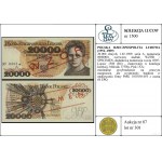 20.000 złotych, 1.02.1989; seria A, numeracja 0000000, ...