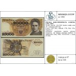 20.000 złotych, 1.02.1989; bardzo rzadka seria AC, nume...