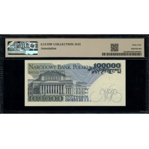 100.000 złotych, 1.02.1990; rzadka seria CA, numeracja ...