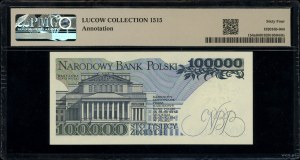 100,000 gold, 1.02.1990; rare CA series, numbering ...