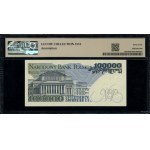 100.000 złotych, 1.02.1990; rzadka seria CA, numeracja ...
