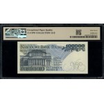 100.000 złotych, 1.02.1990; rzadka seria M, numeracja 3...