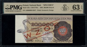 200,000 zloty, December 1, 1989; series A, numbering 0000000;...