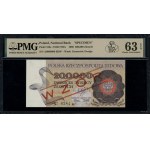 200.000 złotych, 1.12.1989; seria A, numeracja 0000000;...