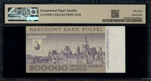 200,000 zloty, 1/12/1989; series D, numbering 0668705;...