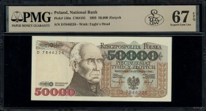 50,000 zloty, 16/11/1993; series D, numbering 7846226;...