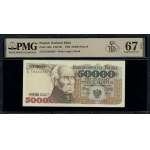 50.000 złotych, 16.11.1993; seria D, numeracja 7846226;...