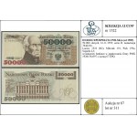 50.000 złotych, 16.11.1993; seria D, numeracja 7846226;...
