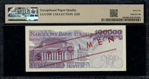 100,000 zloty, 16/11/1993; series A, numbering 0000000....