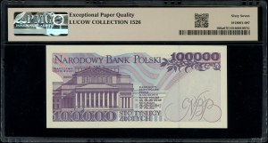 100,000 zloty, 16/11/1993; rare S series, numbering ...