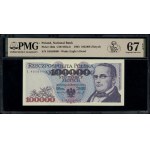 100.000 złotych, 16.11.1993; rzadka seria S, numeracja ...