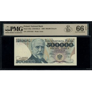 500.000 złotych, 20.04.1990; rzadka seria A, numeracja ...