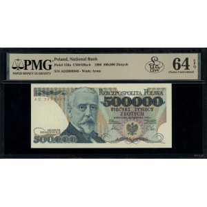 500.000 złotych, 20.04.1990; seria AD, numeracja 399894...