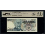 500.000 złotych, 20.04.1990; seria AD, numeracja 399894...