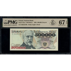 500.000 oro, 16.11.1993; rara serie M, numerazione ...