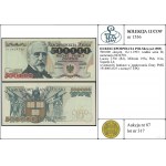 500.000 oro, 16.11.1993; rara serie M, numerazione ...