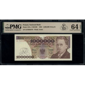 1.000.000 złotych, 15.02.1991; rzadsza seria D, numerac...