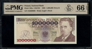 1,000,000 zloty, 16/11/1993; extremely rare seri...