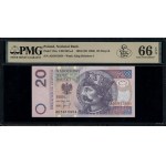 20 złotych, 25.03.1994; seria londyńska AD, numeracja 5...