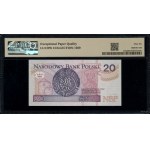 20 złotych, 25.03.1994; seria londyńska AD, numeracja 5...