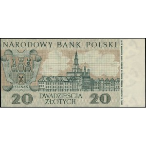 20 złotych, 2.01.1965; seria KH, numeracja 1204395, pró...