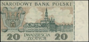 20 zloty, 2.01.1965; KH series, numbering 1204395, sample...