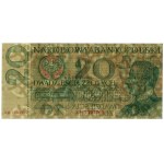 20 złotych, 2.01.1965; seria KH, numeracja 1204395, pró...