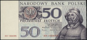 50 zloty, 2.01.1964; KH series, numbering 1204395, sample...