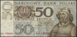 50 zloty, 2.01.1964; KH series, numbering 1204395, sample...